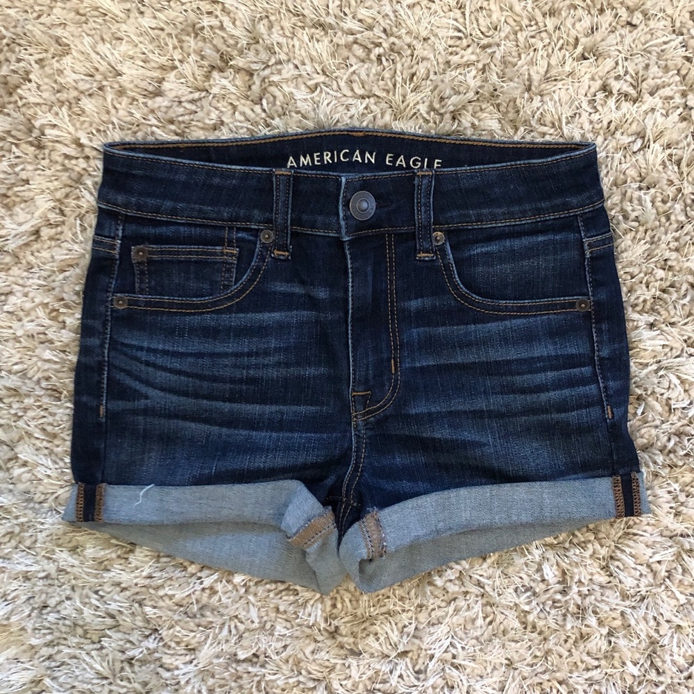 DARK WASH AMERICAN EAGLE SHORTS